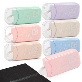 6 Pack Glue Tape, Double Sided Tape, Scrapbooking Supplies Tape Runner for School Home Office Crafting Photo Album Cards Journal (0.23 inch X 19.69 FT) (6)