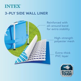 Intex 28200EH 10 Foot x 30 Inch 4 Person Outdoor Metal Frame Above Ground Round Swimming Pool with Easy Set-Up (Pump Not Included)