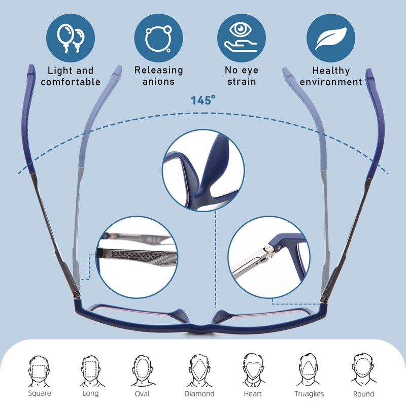 JO Progressive Multifocus Reading Glasses Unisex Progressive Reader Ultra-light Material