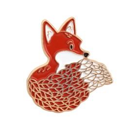 MYSOMY Fox Enamel Pin Fox Brooch Pin Fox Lapel Pin Fox Jewelry Fox Gifts for Fox Lovers Badge Pin Fox Themed Gifts (Fox Pin)