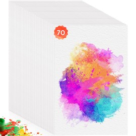 70 Sheets Watercolour Paper 300 g/m², Watercolour Pad, Watercolour Cards, Watercolour Paper, Acrylic Guache Drawing, Handwritten Letter Work (12.7 x 17.8 cm)