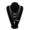 HSWYFCJY Cross Chain Men's Cross Chain Silver Gold Black Stainless