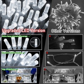 XURISEN Upgraded 561FT 1400 LED Christmas Lights Outdoor, Super Long String Lights 8 Modes & Memory Timer Plug in Fairy Lights for Home Xmas Tree Party Wedding Decor -Cool White