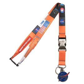 Orange Suit Up NASA Lanyard with NASA Logo Keychain
