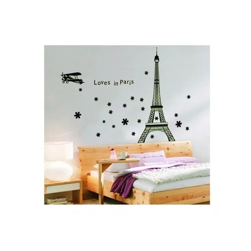 DaraBaby Vinil Decorativo Torre Eifel Paris Florecente Sala Estancia