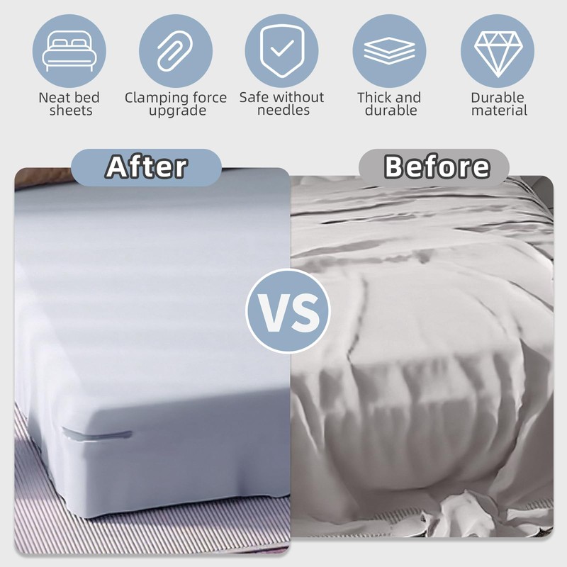 nnOuOnn Bed Sheet Holders for Bedding, Fitted Sheet Clips with