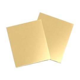 ZHYUAN Pack of 2 Metal Plates Made of Brass, Golden Brass Plate, Decorative Brass Plate, Robust Brass Plate, Film Attached Brass Plates, for DIY Cutting Crafts Making (0.5 mm x 150 mm x 150 mm)