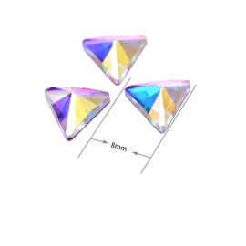 AD Beads Top Czech AB Crystal Multi-Shape Flatback Rhinestone Nail Art Decoration DIY (100 Pcs, 11. Triangle 8x8mm)