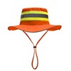 Unisex High Visibility Reflective Bucket Hat Mesh Wide Brim Work