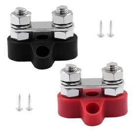 BokWin 2 Pcs Battery Junction Posts Block 5/16 Inch Power Junction Block M8 Wire Power Distribution Terminal Block 12V Power Stud Battery Junction Block for Auto Car Marine Boat