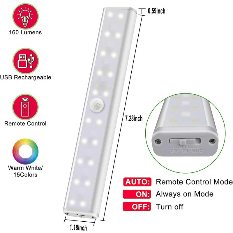 ProMet Under Cabinet 48 LED RGB Remote Controlled Dimmable Lighting