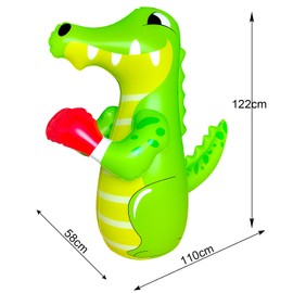 120cm Punching Bag for Kid,Pedestal Boxing Bag for Kids,Inflatable dummy, Animal punching bag, De-Stress Boxing Bag for Kids,Inflatable Crocodile.