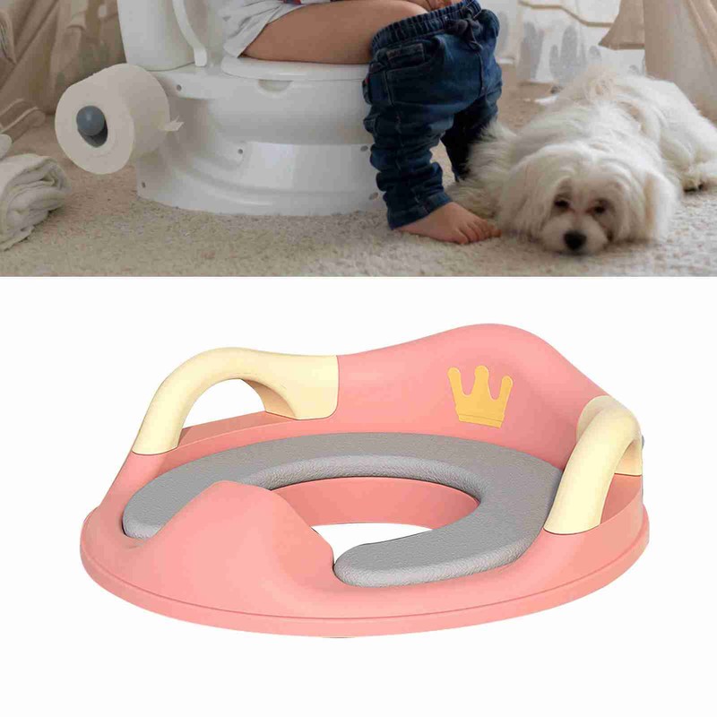 Kids Potty Training Seat Soft PU Cushion Splatter Proof Stable