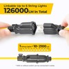 100FT Construction String Lights: 3 Prong 150W Ultra-bright 21000 lumens