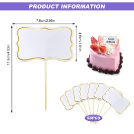 Food Labels for Buffet, 56Pcs Party Food Flags for Buffets to Write on Blank Buffet Labels for Cupcake Toppers Party Decorations
