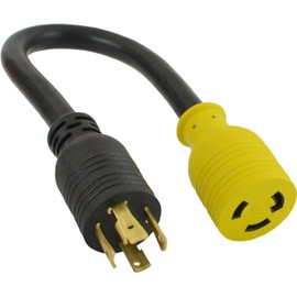 Conntek PL1430L630 Generator Adapter 30-Amp 125/250-volt L14-30 4-Prong Locking Plug to 30-Amp 250-volt L6-30R Female, Black