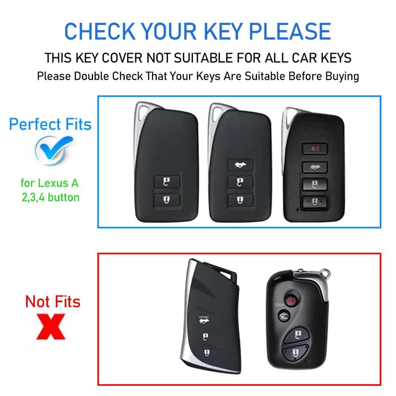 for Lexus Key Fob Case, Premium Aluminum and Leather Protective