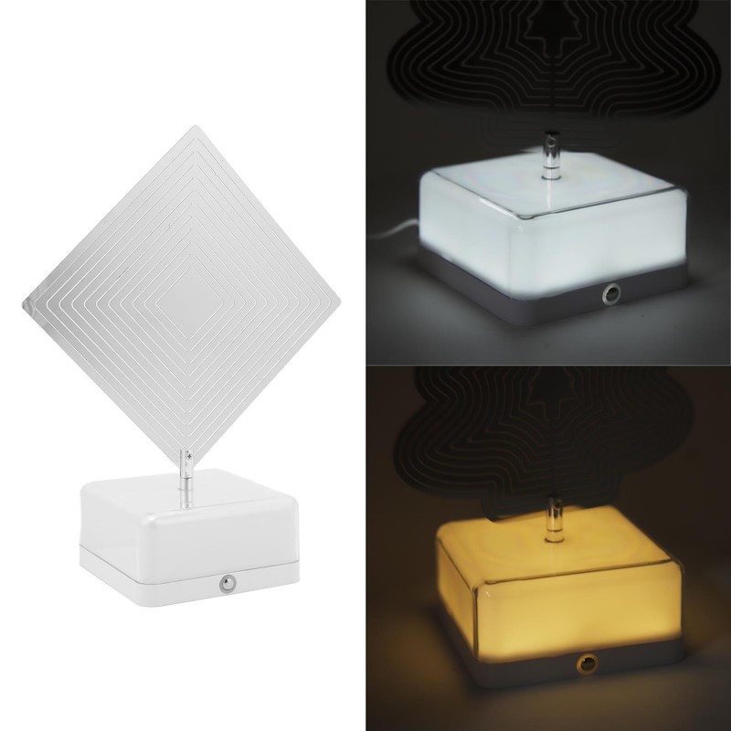 3D Metal Sheet Night Light Rotation Rechargeable Decoration 3D Night