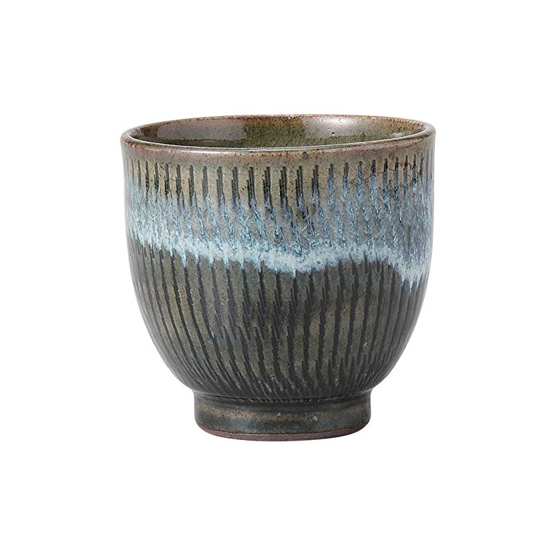 Hasami ware white 柚子 Sink Tea Bowls (Black) Set of