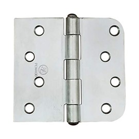 Stainless Steel Security Hinge - 4 x 4.25" with 5/8 Radius Square - Non Removable Riveted Pin - 3 Pack