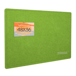 Large Bulletin Board - 48 x 36 Inches, Decorative Felt Pin Board for Wall - 4' x 3' Foldable Photo Display Board with Self-Adhesive Tape, Includes 20 Push Pins - Foliage Green