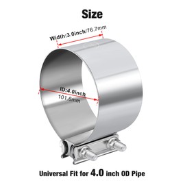 EVIL ENERGY 4.0 Inch Exhaust Clamp,Butt Joint Band Clamp Sleeve Coupler Stainless Steel for Pipes,Mufflers,Catalytic Converters 2PCs