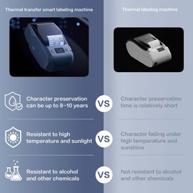 LMASBLTER M2 Thermal Transfer 2Inch Bluetooth Label Maker Smart Print Sticker Printer Centrifuge Tube Freezing Bacteria Freezing Label Printer for Office School Home Laboratory Cable