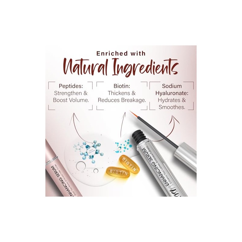 Herbishh Combo de suero potenciador de pestañas y cejas: fórmula