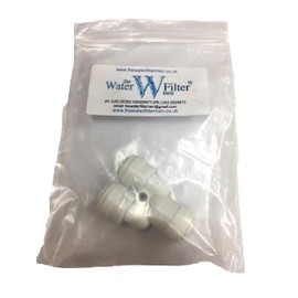 Y Fitting Connector 2 Way Water Line Splitter Divider or Reducer 6mm or 10mm Water Filter Pipe Tubing Push Fit Reverse Osmosis System, Fridge Pipe, Coolers (3/8" 10mm x 1/4" 6mm x 1/4" 6mm)