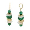 Robert Lee Morris Womens Malachite Mixed Beaded Dangle Earrings
