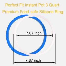 2-Pack Sealing Ring for Instant Pot Mini 3-Qt, Food-grade Replacement Parts for Instapot 3 Quart, Non-Toxic, BPA-Free Accessories for Instant Pot, Lid Gasket for Instantpot Mini 3 Qt, Clear, Blue