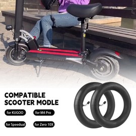 80/65-6 Scooter Inner Tube 10x2.5 Inner Tube 255x80 Electric Scooter 10 inch Tires [Thickened] [Valve Extension] [Tire Levers] [Bent Mouth Vavle] (2 Pack)