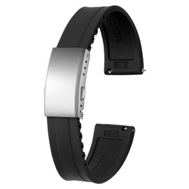 ULLCHRO Watch Strap for Men Quick Release Replacement Band 22mm Sport Dive Bands 20mm Waterproof Silicone Watch Band (20mm, Black)