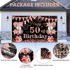 50th Birthday Decoration Banner, 50th Black Rosegold Birthday Backdrop Banner