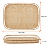 Geytetqi 4 Pack Rectangular Bamboo Wicker Woven Tray with Handle,