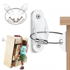 XP Design, Fall Prevention Furniture Bracket, Wire Type, Earthquake Proof Hardware, 352.7 lbs (160 kg), Load Capacity, Disaster Prevention, Earthquake Prevention, Furniture Fixing (White, 6 Sets)