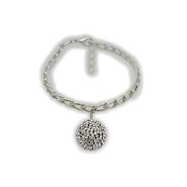 TFJ Women Boot Bracelet Western Fashion Jewelry Silver Metal Chain Shoe Disco Ball Party Charm