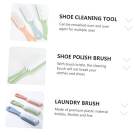 Levemolo 3pcs Multifunctional Cleaning Brush -Handled Shoe and Clothes Detailing Tool Soft Bristle Laundry Brush for Dirt Removal High-Temperature Resistant Design for Household Use