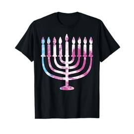 Menorah Tie-Dye Jewish Hanukkah Chanukah Men Women Kids T-Shirt