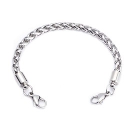 LinnaLove-Stainless Steel Wheat Chain Interchangeable Bracelets-Match Medical id tag(CK02-7)