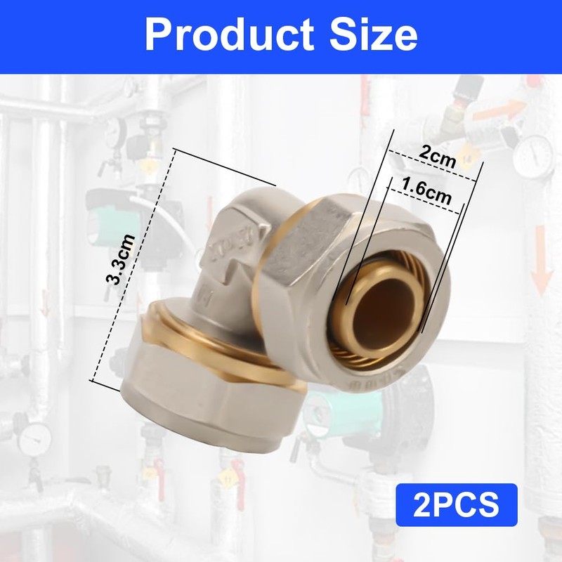 2 x Screw Fitting with DVGW Bend 20 x 2.0