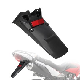 IUVWISN Motorcycle Rear Fender Plastic Covers Mudguard with Light for XR150L Dual Sport Dirt Bike Black