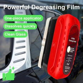 Fululuer Automotive Oil Film Cleaning Brush for Car Windows, Clear Vision Glass Cleaner, Car Windshield Cleaner, Anti-Rain Fog Cleaning Glass Brush with Refill, Improves Clarity