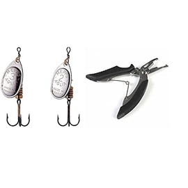 Mepp s Aglia Set: 1 x Mepps Agila Silver Size 2 + 1x Mepps Agila Silver Size 3 + Free Fishing Scissors