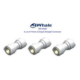 Whale 3-Marine Whale WX1504B Equal Straight Quick Connector 15mm Plumbing Pipe Fitting