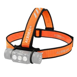ACEBEAM Adjustable Headlamp Headband with Bracket, Comfortable Elastic Breathable Strap with Reflective Strip (Fits: H50 2.0 / H30 Old Version)