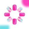 ASABITE 24 Pcs Pink Square Press on Nails Short Fake