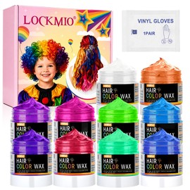 10PCS Temporary Hair Color for Kids, Non-Sticky Washable Hair Dye for Girls, Boys, Teens, Women & Men, Natural Instant Color Wax for Daily Fun, Cosplay, Halloween & Christmas Party