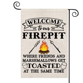 Camping Lover Gift Welcom To Our Firepit Camp Theme Garden Flag for Camper (WELCOME to our FIREPIT)