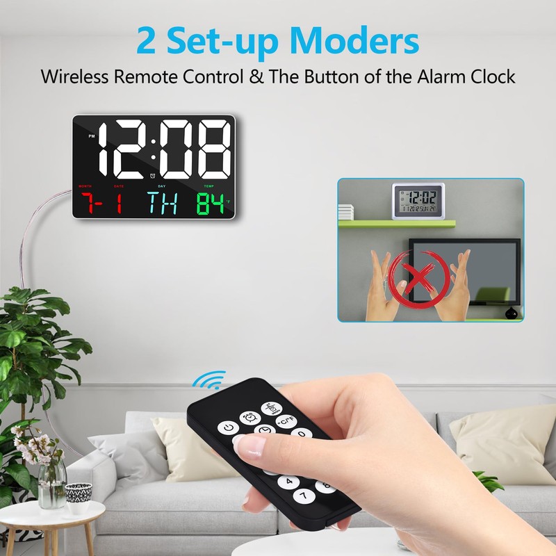 SZELAM Digital Clock Large Display, 11.5 Inch Digital Calendar Alarm